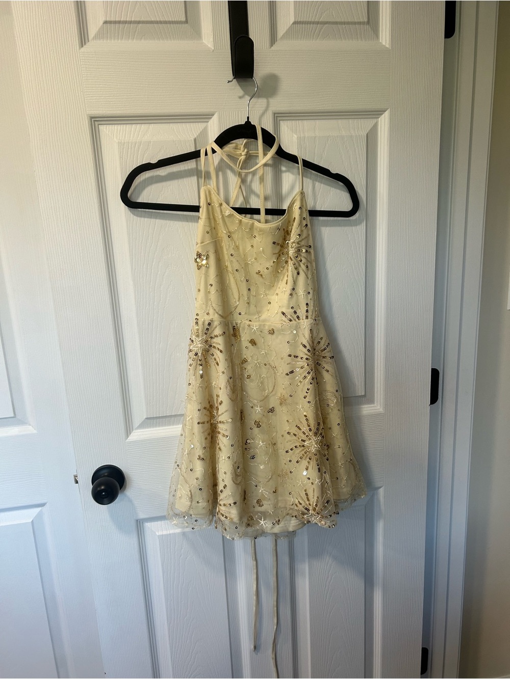 Star and Sun Party Dress in Light Gold
